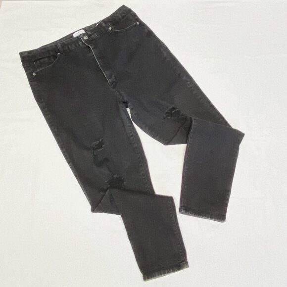 Sofia Super High Rise Rosa Curvy Distressed Ankle Button Fly Jeans 18 Stretch - Picture 8 of 13